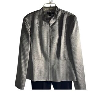Louben  size 14 Silver Textured Jacket zip front jacket